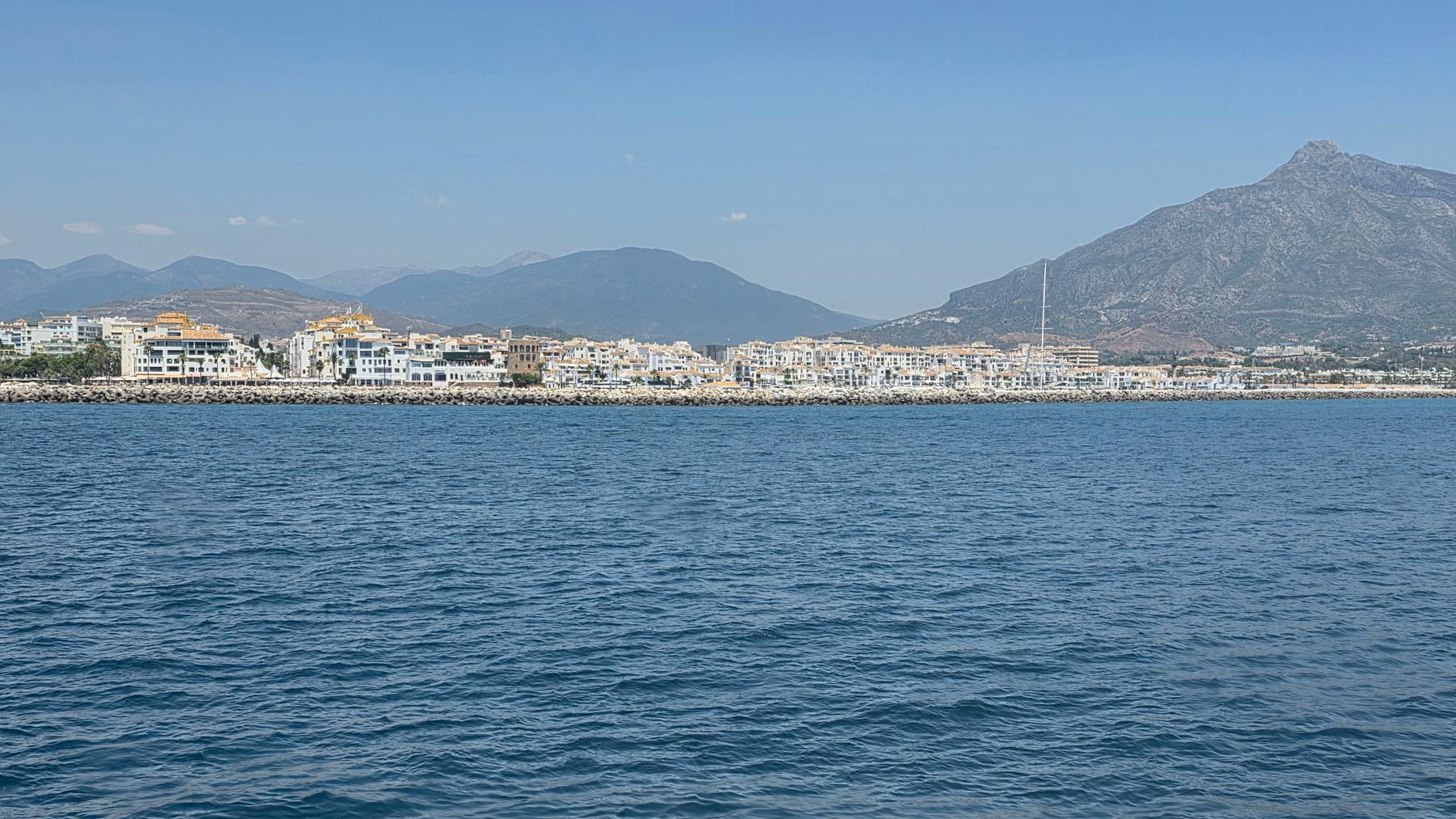 Marbella seafront and Sierra Blanca