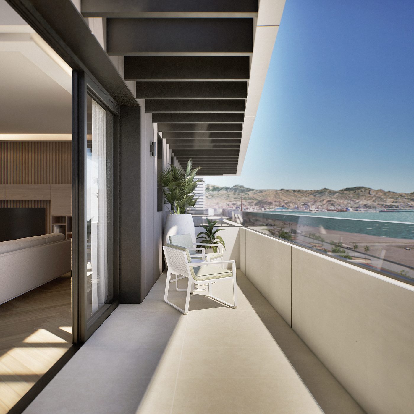 Penthouse terrace with sea views in Marbella